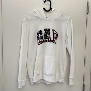 Gap White Embroidered Hoodie Women size M